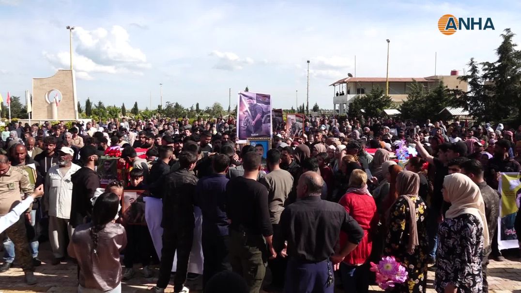 ⁣تشييع جثامين 3 شهداء ومراسم غيابية لآخر في الحسكة